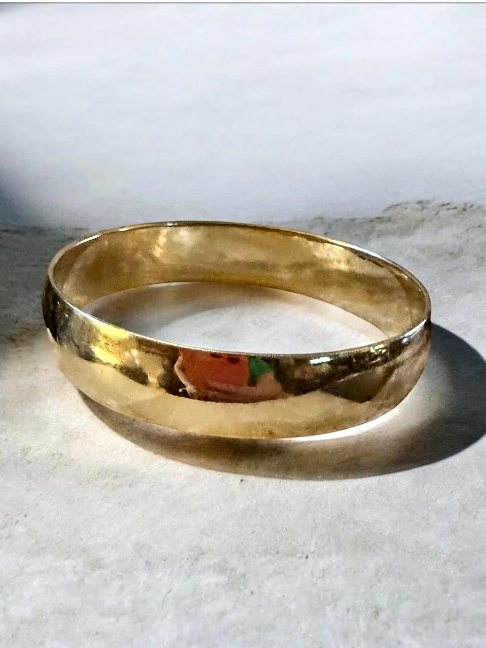 Monet Vintage Gold Tone Wide Bangle Bracelet